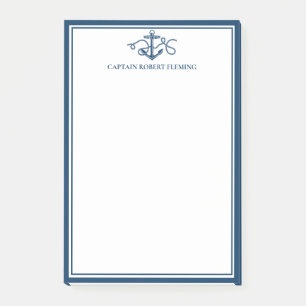 Bloco De Notas Âncora Marinho Náutica Personalizada Azul