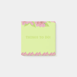 Bloco De Notas Anêmonas Rosa Para Fazer Notas Postes Verdes