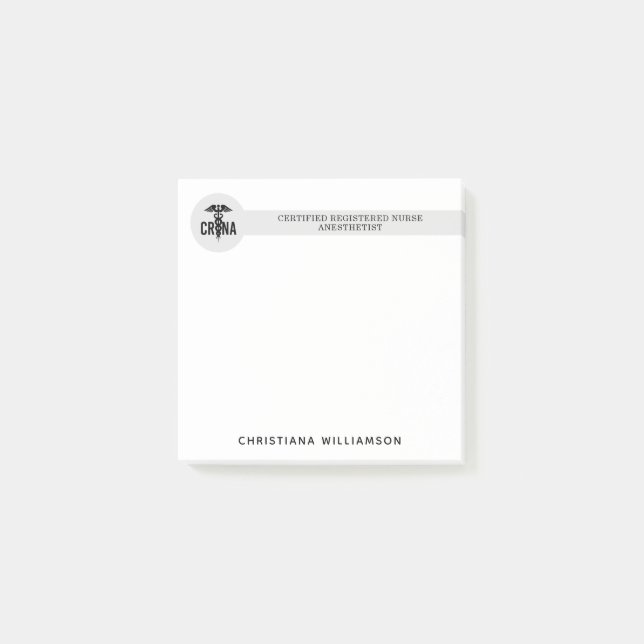 Bloco De Notas Anestesista de Enfermeira Registrada Certificada C (Frente)