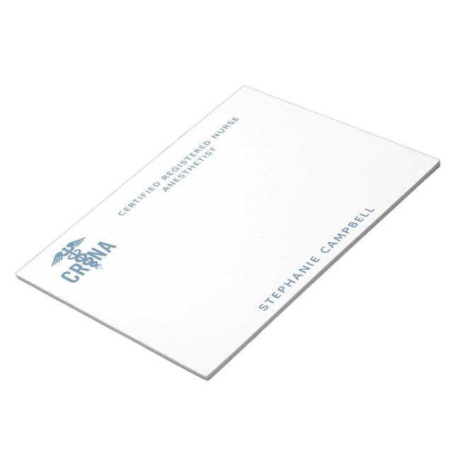 Bloco De Notas Anestesista de Enfermeira Registrada Certificada C (Inclinado)