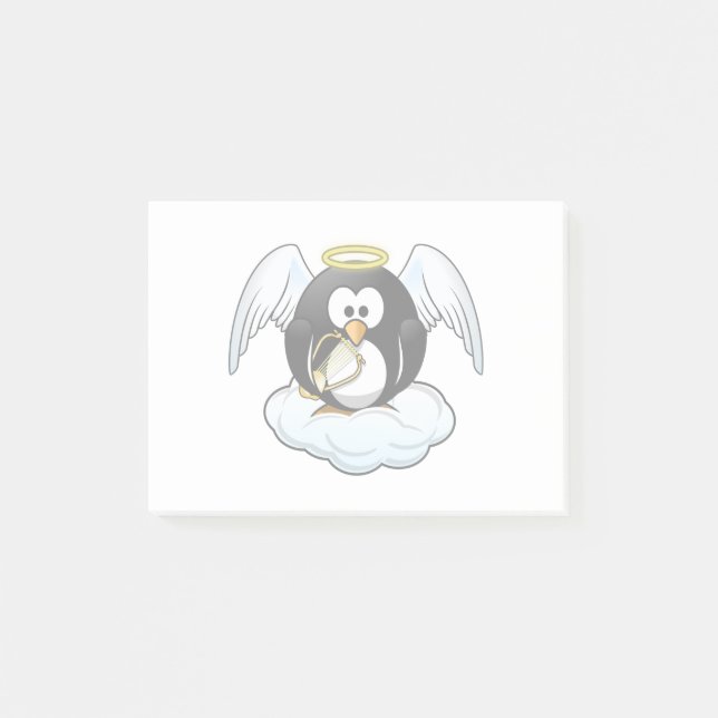Bloco De Notas Angel Penguin em uma nuvem (Frente)
