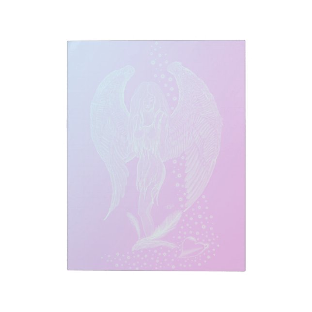 Bloco De Notas Angel perdeu no Love, Design preto e verde (Invertido)