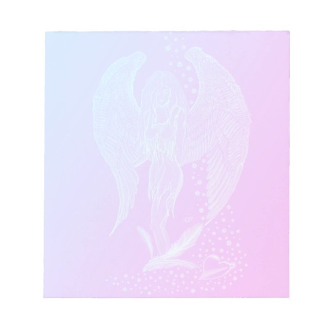 Bloco De Notas Angel perdeu no Love, Design preto e verde (Frente)