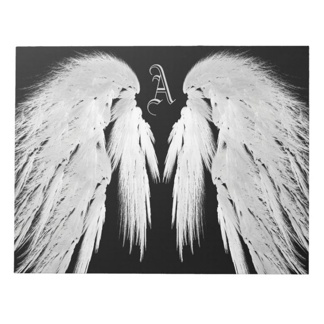 Bloco De Notas ANGEL WINGS Monograma Preto (Frente)