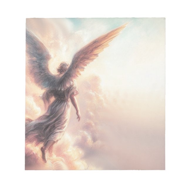Bloco De Notas Angelic Angel Sky Clouds (Frente)