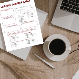 Bloco De Notas Anger Worksheet Notepad para luto e raiva