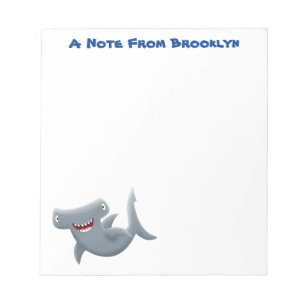Bloco De Notas Animação engraçada de tubarão Hammerhead