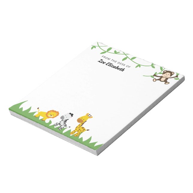 Bloco De Notas Animais da Selva da Safari Fofa da Mesa de Persona (Invertido)