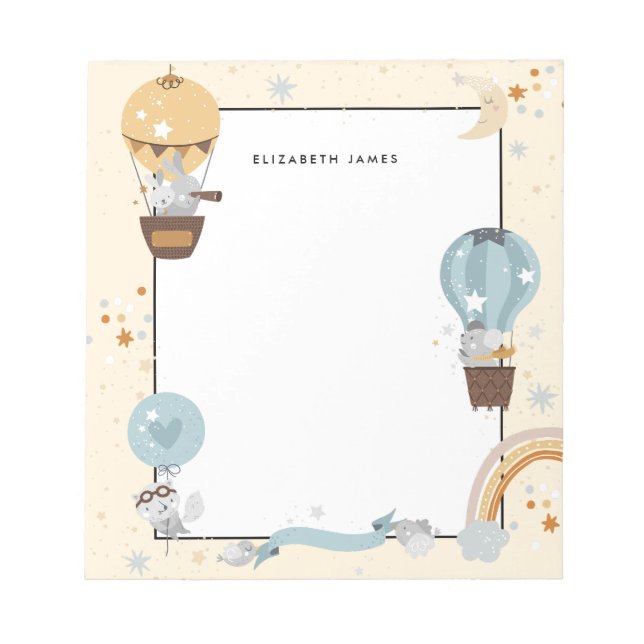 Bloco De Notas Animais Engraçados com Balão de Ar Personalizados (Frente)