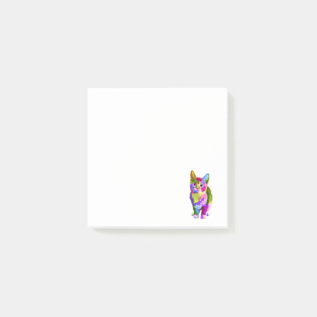Bloco De Notas Animal colorido bonito do gato (Frente)