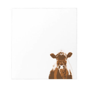 Bloco De Notas Animal de fazenda da vaca de Brown