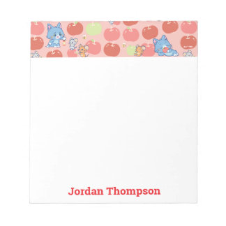 Bloco De Notas Anime Tom, Jerry e Tuffy Apple Pattern