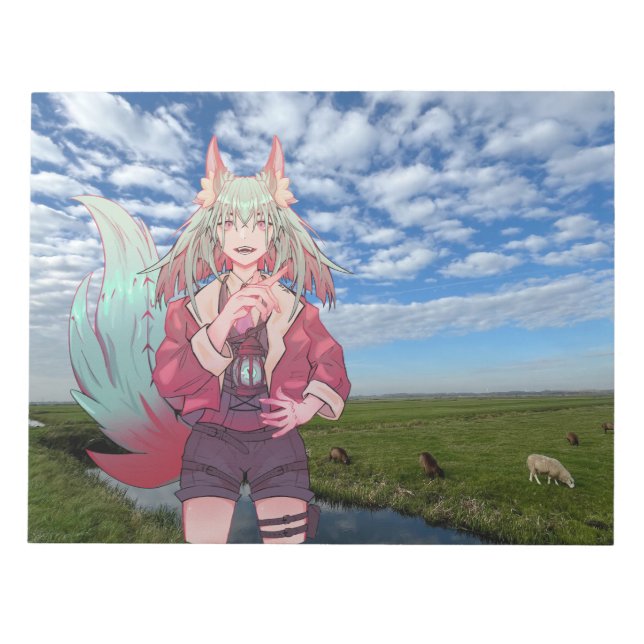 Bloco De Notas Anime, V Tuber, VTuber, sky (Frente)