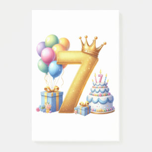 Bloco De Notas Aniversário de 7 anos dourado