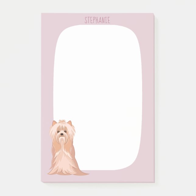 Bloco De Notas Aniversário de Yorkshire Terrier Fofo (Frente)
