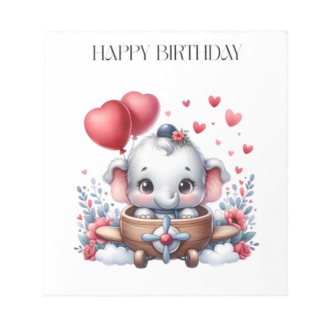 Bloco De Notas Aniversário do Elefante Voador (Frente)