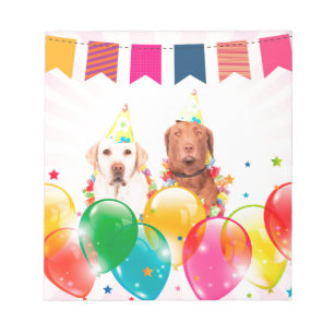 Bloco De Notas Aniversário do Labrador Retriever Dog Balloons