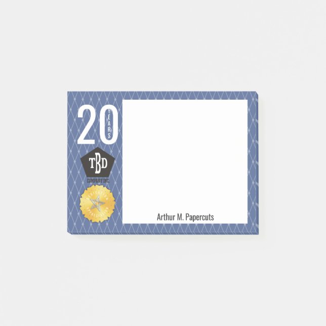 Bloco De Notas Aniversário do marco miliário do empregado bloco (Frente)