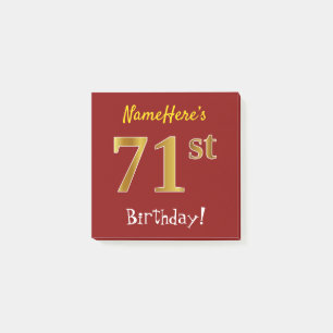 Bloco De Notas Aniversário Vermelho, Faux Dourado 71ruas, Com Nom