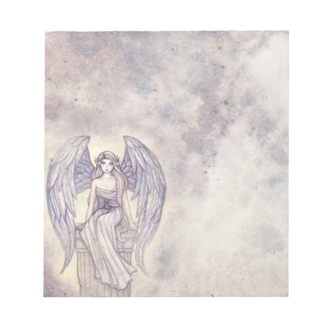 Bloco De Notas Anjo Bonito nas Nuvens Noetepad (Frente)