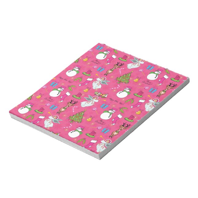 Bloco De Notas Anjo de Natal, veado e boneco de neve (Invertido)