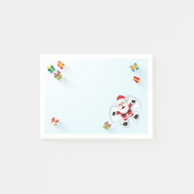 Bloco De Notas Anjo de Neve Bonito Papai Noel Natal (Frente)