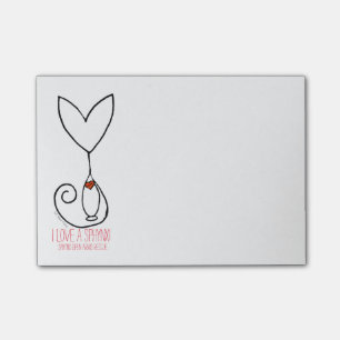 Bloco De Notas Anjo do Sphynx da TAI eu amo notas de post-it de
