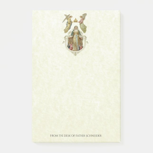 Bloco De Notas Anjos abençoados religiosos católicos da Virgem (Frente)