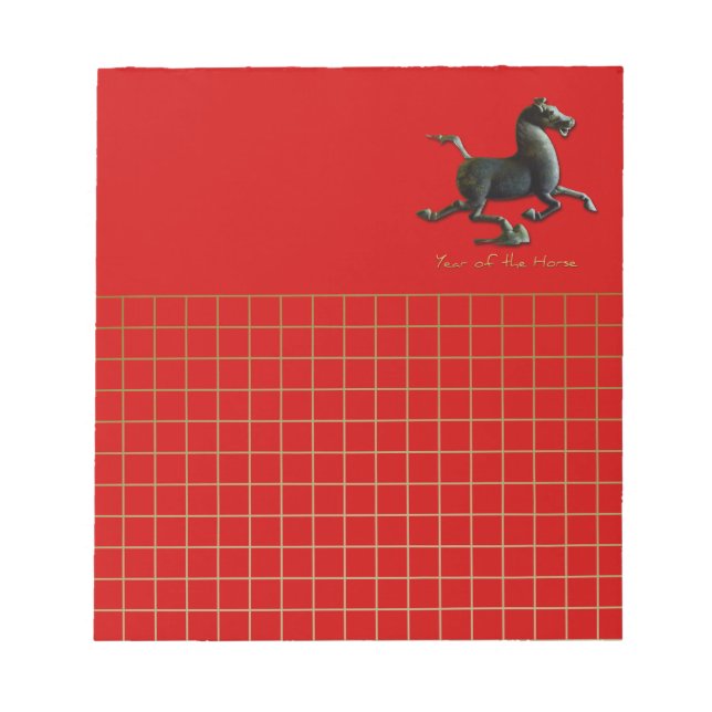 Bloco De Notas Ano do Aniversário do Cavalo Chinês Zodiac SqNP (Frente)