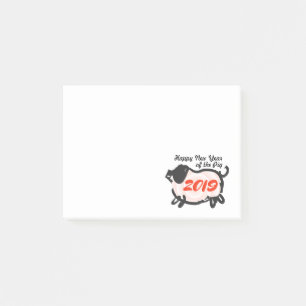 Bloco De Notas Ano novo chinês feliz do post-it 2019 do porco S