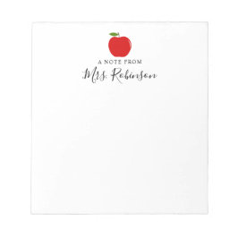 Bloco De Notas Anotação Watercolor Apple A do Professor