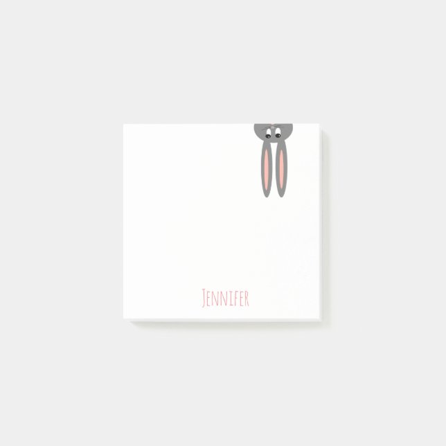 Bloco De Notas Anotações de Posto personalizadas sobre o coelho d (Frente)