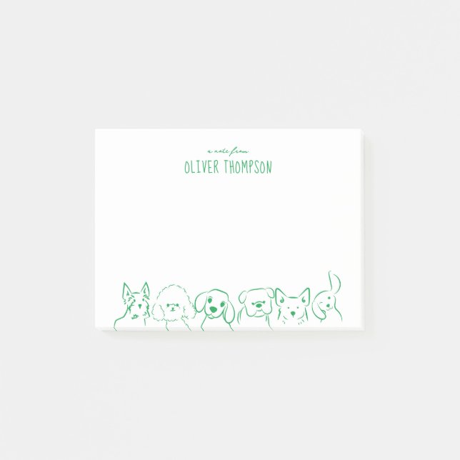 Bloco De Notas Anotações Esboçadas de Animais do Cachorro Bonito  (Frente)