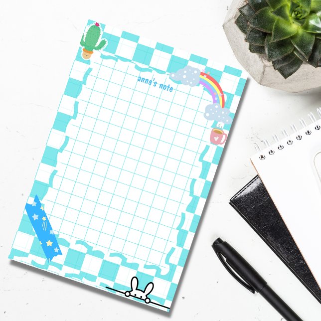 Bloco De Notas anotações personalizadas de posto azul-fofo (Criador carregado)