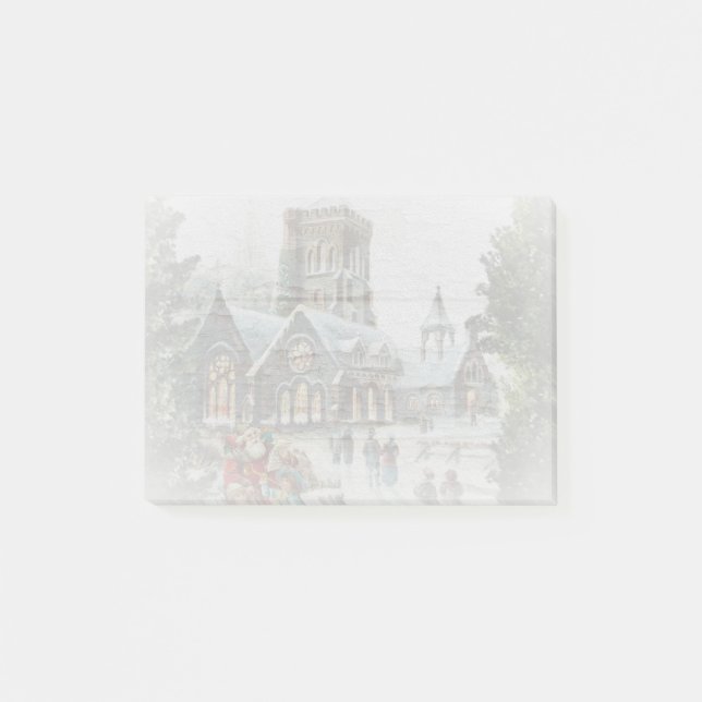 Bloco De Notas Antigos Papais noeis com crianças em frente a uma  (Frente)