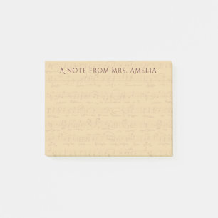 Bloco De Notas Antiguamente Vintage Musical Score Sheet Professor