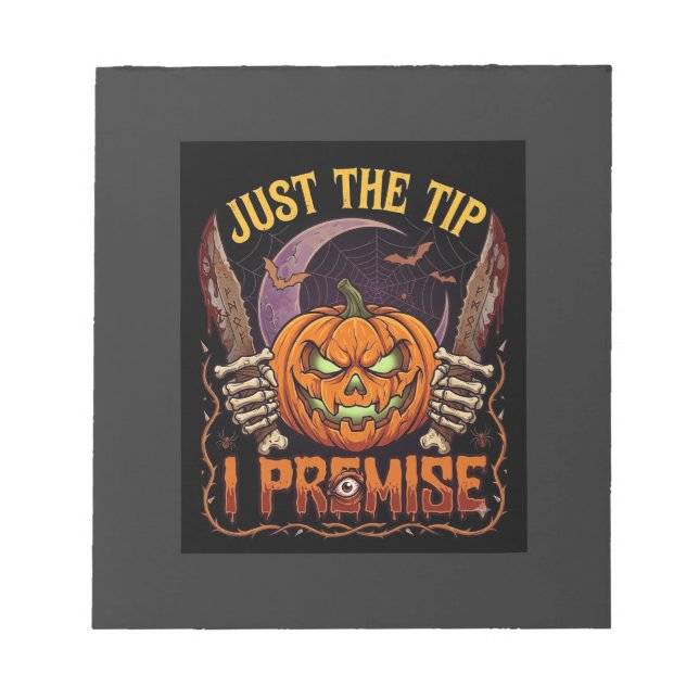 Bloco De Notas Apenas Dica Premissa Abóbora de Halloween Facas Sa (Frente)