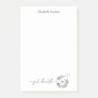 Bloco De Notas Apenas Respire o Dandelion da Cotação no Script de