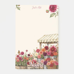 Bloco De Notas Apenas uma Nota Fazenda de Flores Dahlia de Tons J
