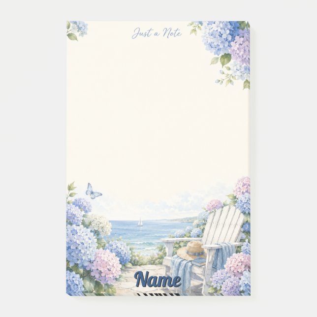 Bloco De Notas Apenas uma Nota Hidrangea Costeira Nota Post-it® (Frente)