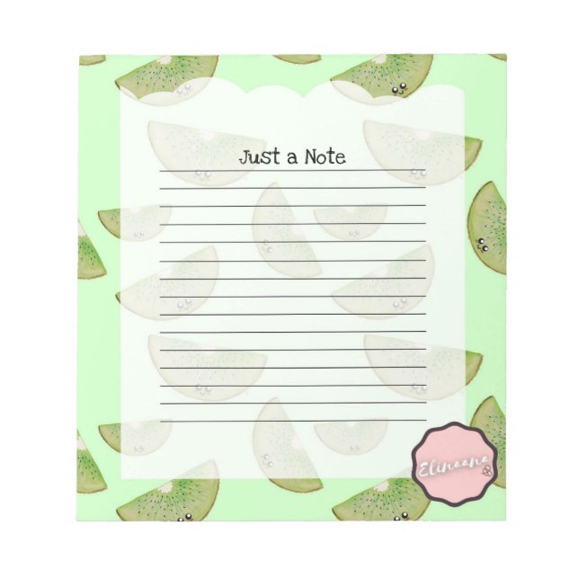 Bloco De Notas Apenas uma nota, Kiwi personalizável (Frente)
