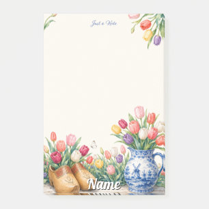 Bloco De Notas Apenas uma Nota Tulipas Holandesas e Azul de Delft