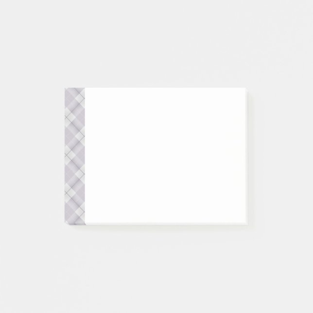 Bloco De Notas Apoio de Padrão Xadrez Lavanda Cinza (Frente)