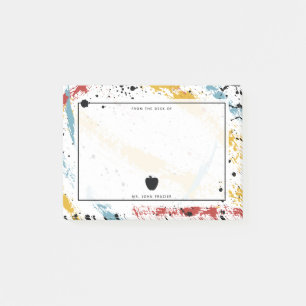 Bloco De Notas Apple Abstrato de Professora de Arte Primária Bru