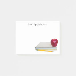 Bloco De Notas Apple com Livro e Lápis Nome do Professor 4 x 3