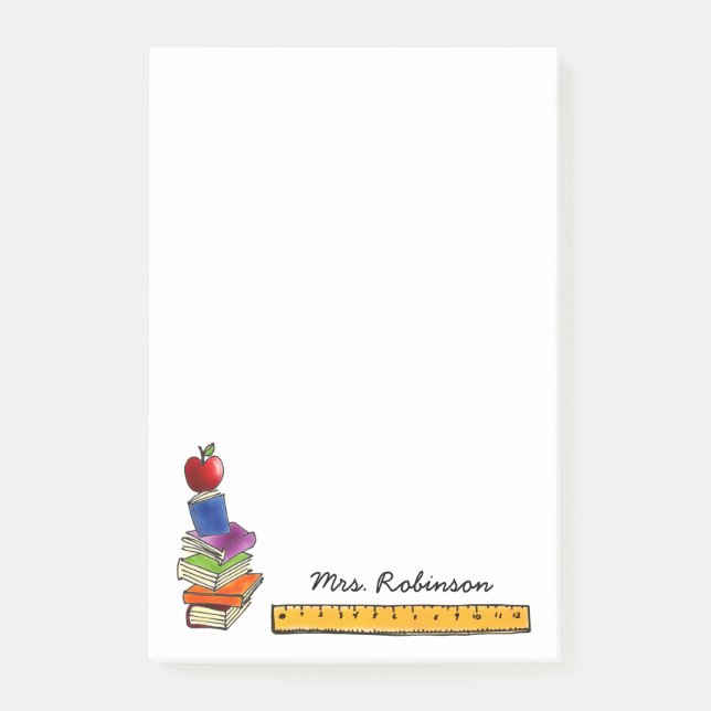 Bloco De Notas Apple com pilha de livro personalizou 4 x 6 (Frente)