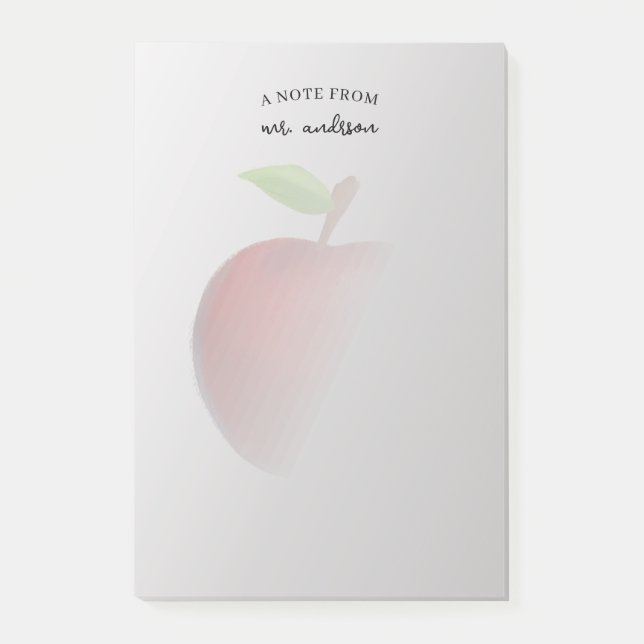 Bloco De Notas Apple de Aquarela | Professora Personalizada (Frente)