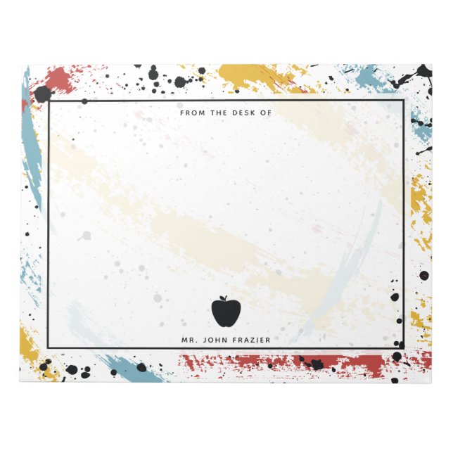 Bloco De Notas Apple do professor de Abstrato de arte de Brushstr (Frente)