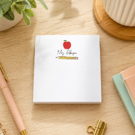 Bloco De Notas Apple e Lápis Professor Personalizado