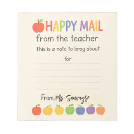 Bloco De Notas Apples Happy Mail – Cute Teacher